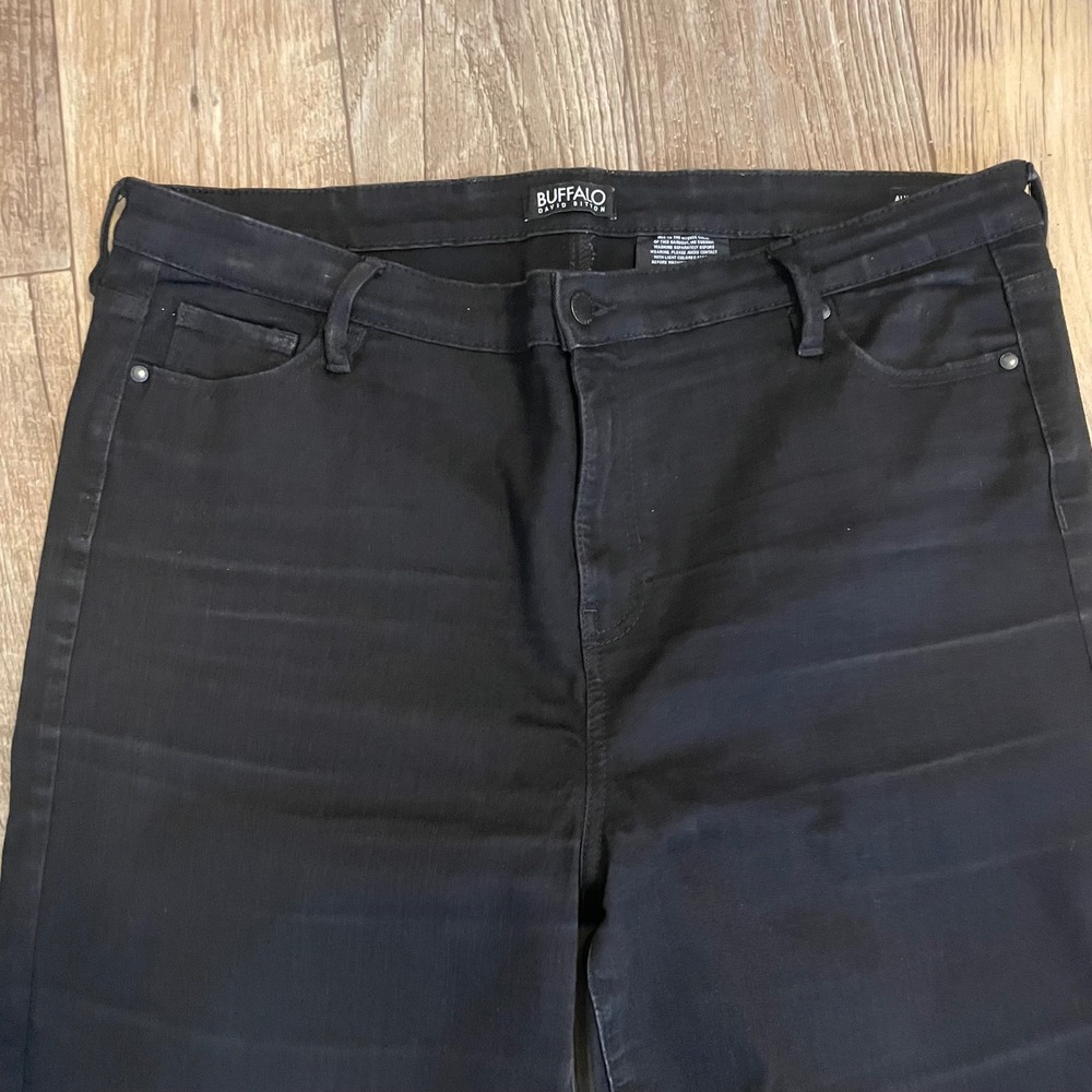 Buffalo David Bitton Alyssa High‎ Rise Straight Leg Black Jeans Womens 16/36
